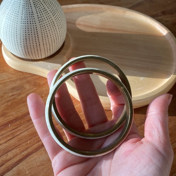 Natural White Shell Inlay Bracelets x 2 - Picture 5 of 7